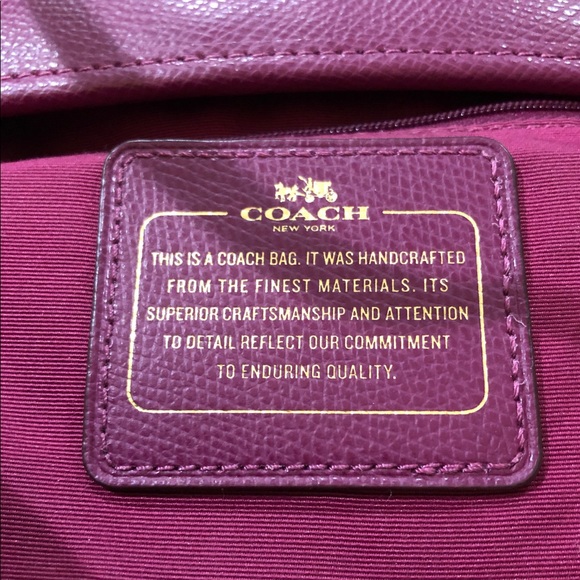 SOLD!!! COACH Pebbled Leather Tote (Plum) - Picture 4 of 8